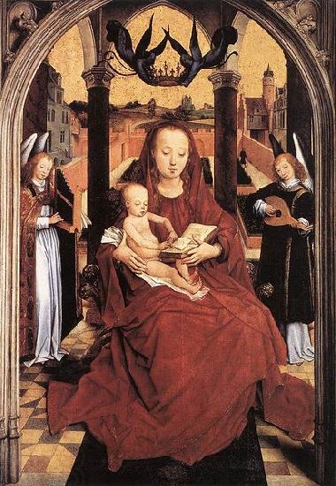 Hans Memling Virgin and Child Enthroned with two Musical Angels